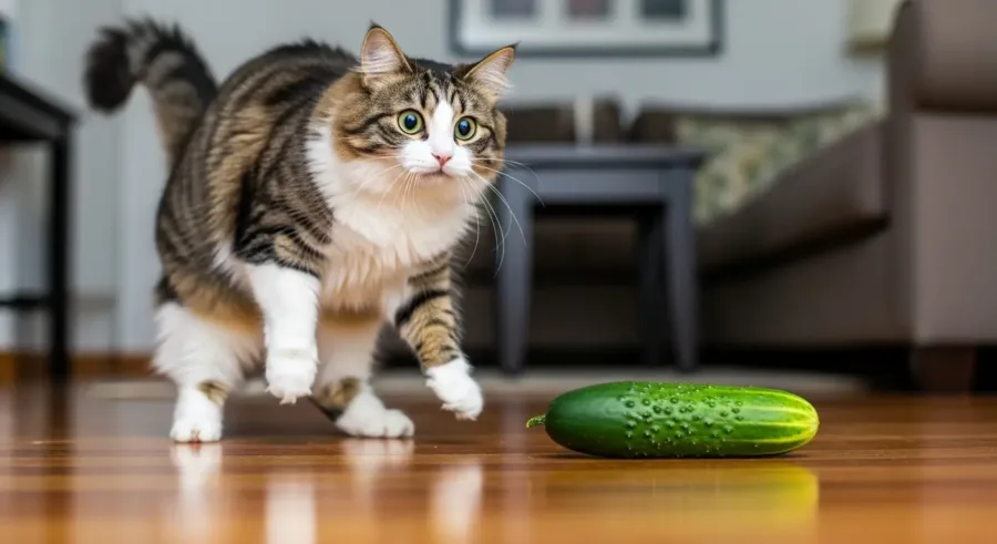 Porque gato tem medo de pepino