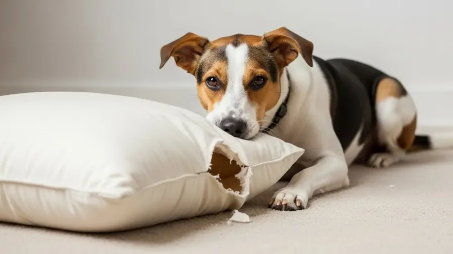 Cachorro destrói tudo quando fica sozinho
